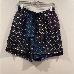 Nike Black Shorts with Vibrant Pattern